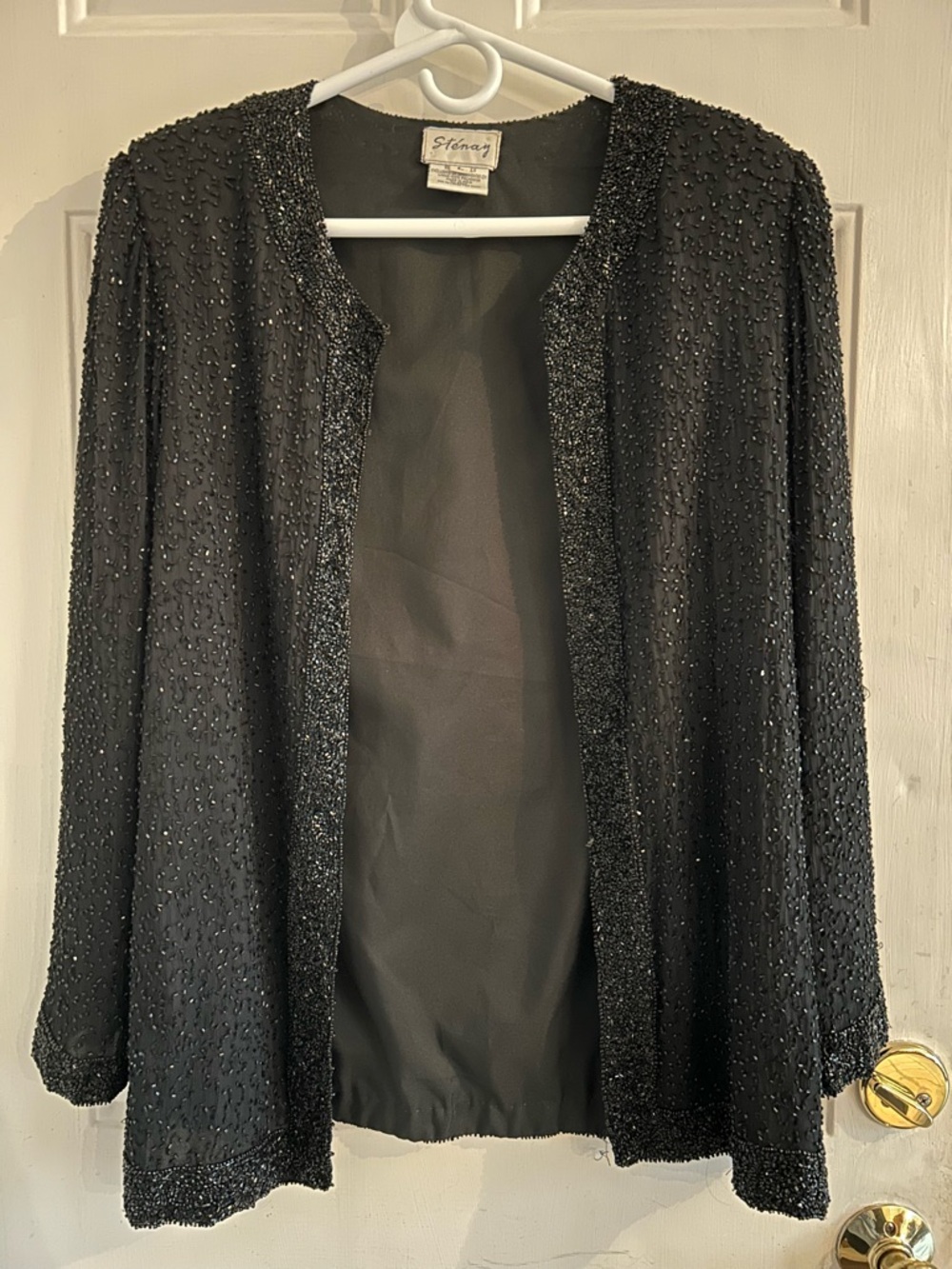 VINTAGE Stenay Black Beaded Evening Jacket
